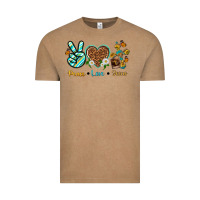 Vintage Coffee peace love jesus Vintage Tee - texasbilliewilder