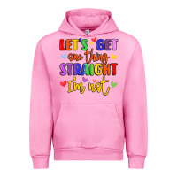 Fuchsia Pink celebrate pride with colorful text Urban Hoodie - LillyAllenDesigns