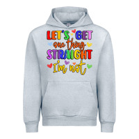 Heather Grey celebrate pride with colorful text Urban Hoodie - LillyAllenDesigns