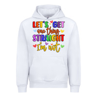 White celebrate pride with colorful text Urban Hoodie - LillyAllenDesigns