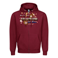 Burgundy that's my grandson out there baseball Zipper Hoodie - JahusDesignShop