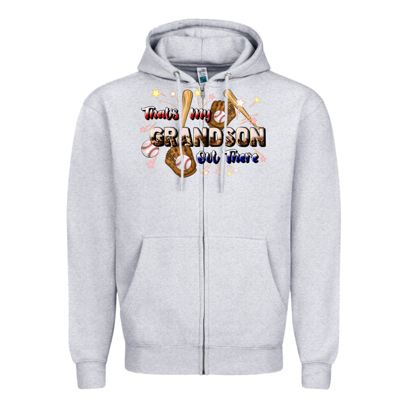 That's My Grandson Out There Baseball Zipper Hoodie by JahusDesignShop | Teevron