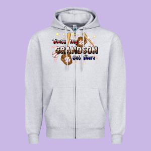 That's My Grandson Out There Baseball Zipper Hoodie Designed By Jahusdesignshop