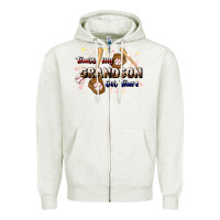 Oatmeal Heather that's my grandson out there baseball Zipper Hoodie - JahusDesignShop