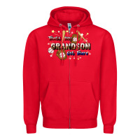 Red that's my grandson out there baseball Zipper Hoodie - JahusDesignShop