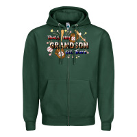 Sports Green that's my grandson out there baseball Zipper Hoodie - JahusDesignShop