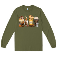 Army Green coffee cups Long Sleeve Tee - Zillion Design Studio