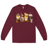 Burgundy coffee cups Long Sleeve Tee - Zillion Design Studio
