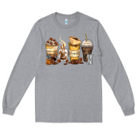 Heather Grey coffee cups Long Sleeve Tee - Zillion Design Studio