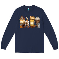 Navy coffee cups Long Sleeve Tee - Zillion Design Studio
