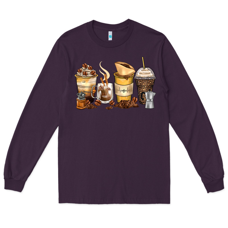 Coffee Cups Long Sleeve Tee by Zillion Design Studio | Teevron