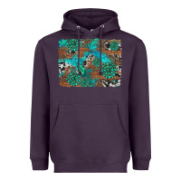 Plum gemstone wood and cowhide background Heavyweight Hoodie - Artiststas