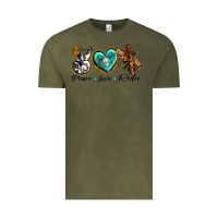 Vintage Olive peace love rodeo Vintage Tee - texasbilliewilder