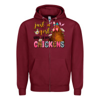 Burgundy just a girl who loves chickens Zipper Hoodie - JahusDesignShop