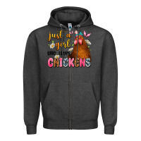 Charcoal Heather just a girl who loves chickens Zipper Hoodie - JahusDesignShop