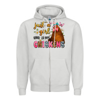 Dove Grey just a girl who loves chickens Zipper Hoodie - JahusDesignShop