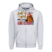 Heather Grey just a girl who loves chickens Zipper Hoodie - JahusDesignShop