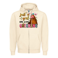 Sandshell just a girl who loves chickens Zipper Hoodie - JahusDesignShop