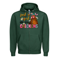 Sports Green just a girl who loves chickens Zipper Hoodie - JahusDesignShop