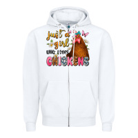 White just a girl who loves chickens Zipper Hoodie - JahusDesignShop