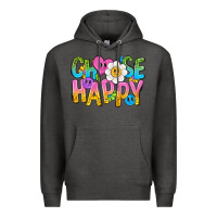 Charcoal Heather choose happy with smile Premium Hoodie - NancyCooperArtShop