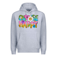 Heather Grey choose happy with smile Premium Hoodie - NancyCooperArtShop