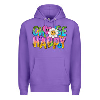 Purple choose happy with smile Premium Hoodie - NancyCooperArtShop