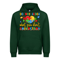 Forest Green puzzle heart inclusivity message Urban Hoodie - LillyAllenDesigns
