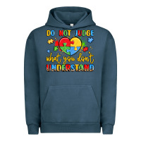 Pigment Midnight Navy puzzle heart inclusivity message Urban Hoodie - LillyAllenDesigns