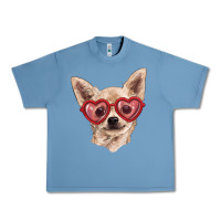 Pebble Blue chihuahua dog with love glasses Urban Heavy Tee - RanaPortraitStore