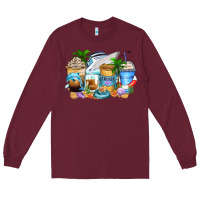 Burgundy cruise life coffee cups Long Sleeve Tee - Zillion Design Studio