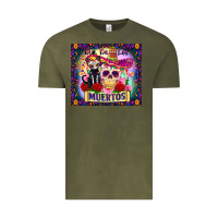 Vintage Olive dia de los muertos Vintage Tee - Zillion Design Studio