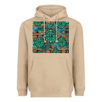Mushroom gemstone turquoises aztec leopard cowhide Heavyweight Hoodie - Artiststas