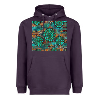 Plum gemstone turquoises aztec leopard cowhide Heavyweight Hoodie - Artiststas
