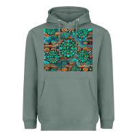 Sage gemstone turquoises aztec leopard cowhide Heavyweight Hoodie - Artiststas