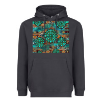 Smoke gemstone turquoises aztec leopard cowhide Heavyweight Hoodie - Artiststas