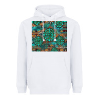 White gemstone turquoises aztec leopard cowhide Heavyweight Hoodie - Artiststas