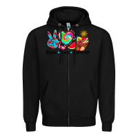 Black peace love  summer Zipper Hoodie - AdoDesignShop