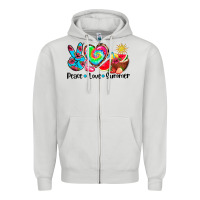 Dove Grey peace love  summer Zipper Hoodie - AdoDesignShop