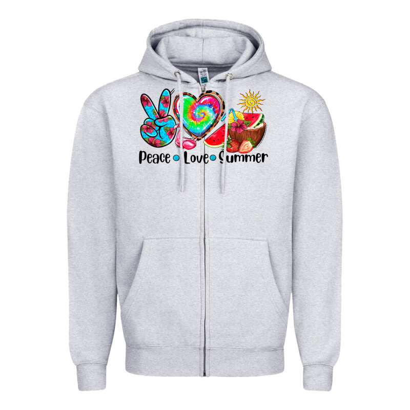 Peace Love  Summer Zipper Hoodie by AdoDesignShop | Teevron