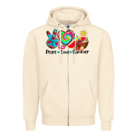 Sandshell peace love  summer Zipper Hoodie - AdoDesignShop