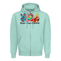 Seafoam peace love  summer Zipper Hoodie - AdoDesignShop