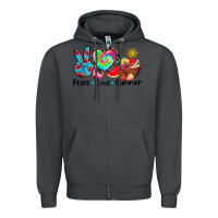 Smoke peace love  summer Zipper Hoodie - AdoDesignShop