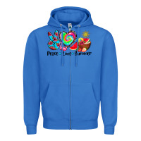 True Royal peace love  summer Zipper Hoodie - AdoDesignShop