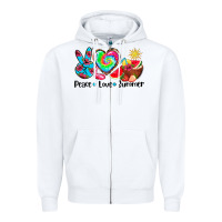 White peace love  summer Zipper Hoodie - AdoDesignShop