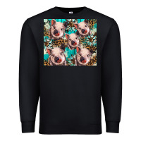 Black western cowhide sunflower baby pig Premium Sweatshirt - BarkalooDesign