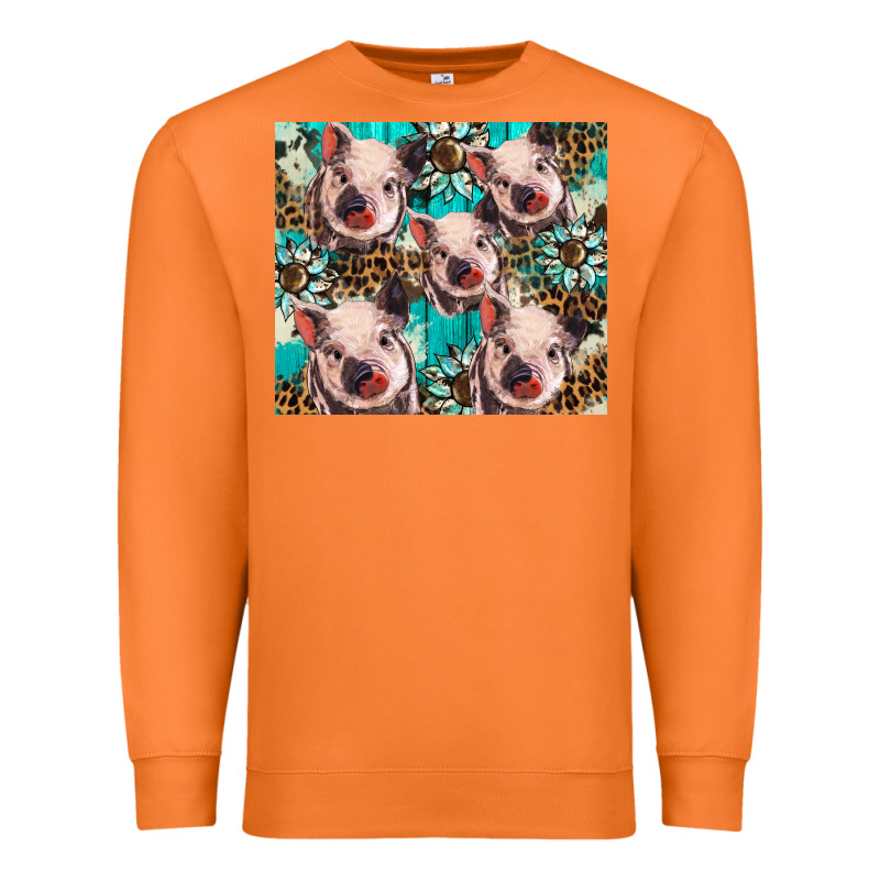 Western Cowhide Sunflower Baby Pig Premium Sweatshirt by BarkalooDesign | Teevron