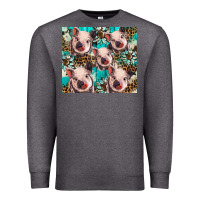 Charcoal Heather western cowhide sunflower baby pig Premium Sweatshirt - BarkalooDesign