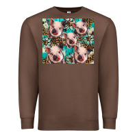 Chestnut western cowhide sunflower baby pig Premium Sweatshirt - BarkalooDesign