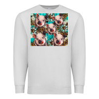 Dove Grey western cowhide sunflower baby pig Premium Sweatshirt - BarkalooDesign